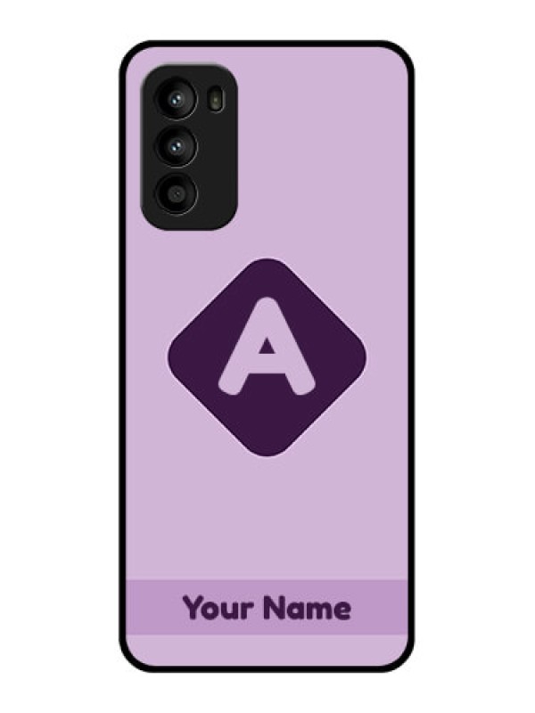 Custom Moto G52 Custom Metal Phone CaseCustom Letter In Curved Badge Design