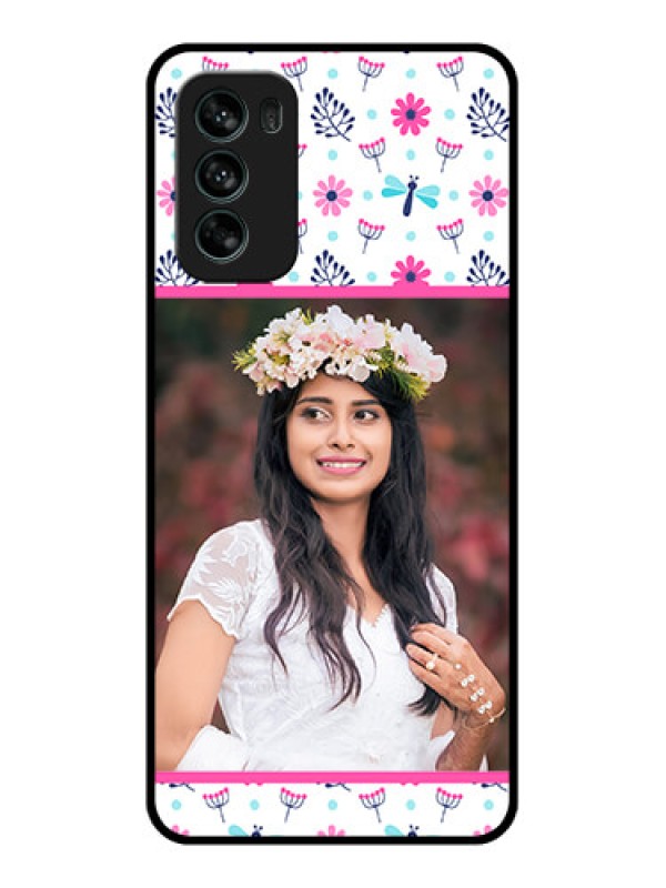 Custom Moto G62 Custom Metal Phone CaseColorful Flower Design
