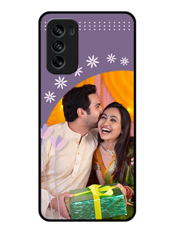 Custom Moto G62 Custom Metal Phone CaseLavender Flowers Design