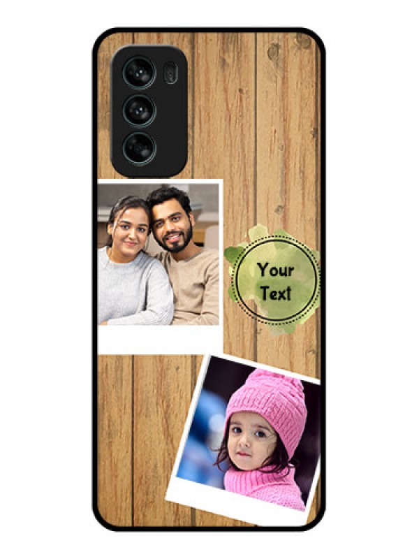 Custom Moto G62 Custom Metal Phone CaseWooden Texture Design