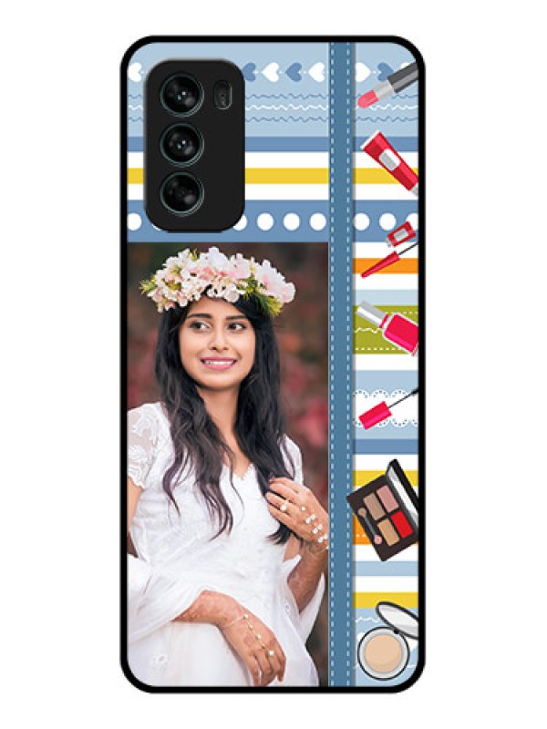 Custom Moto G62 Custom Metal Phone CaseMakeup Icons Design
