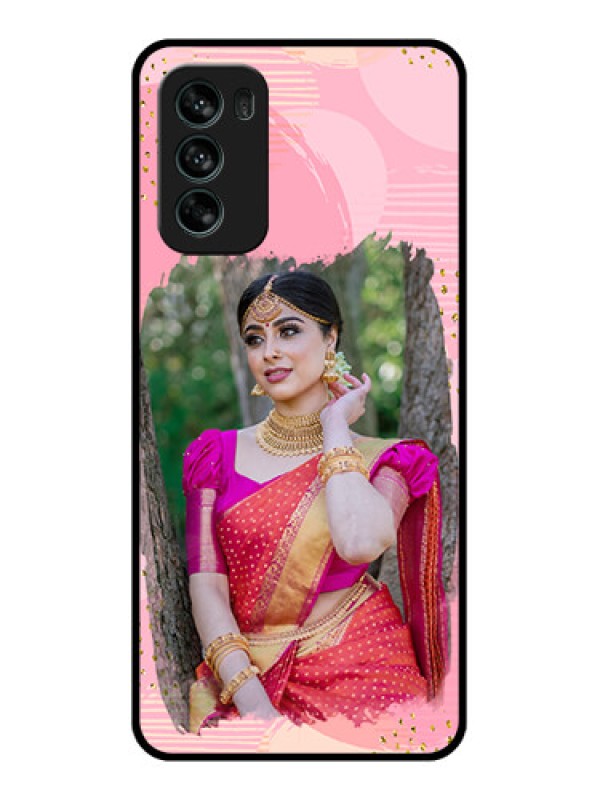 Custom Moto G62 Custom Metal Phone CaseGold Glitter Splash Design