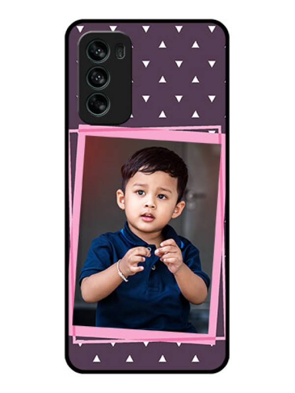 Custom Moto G62 Custom Metal Phone CaseTriangle Pattern Dotted Design