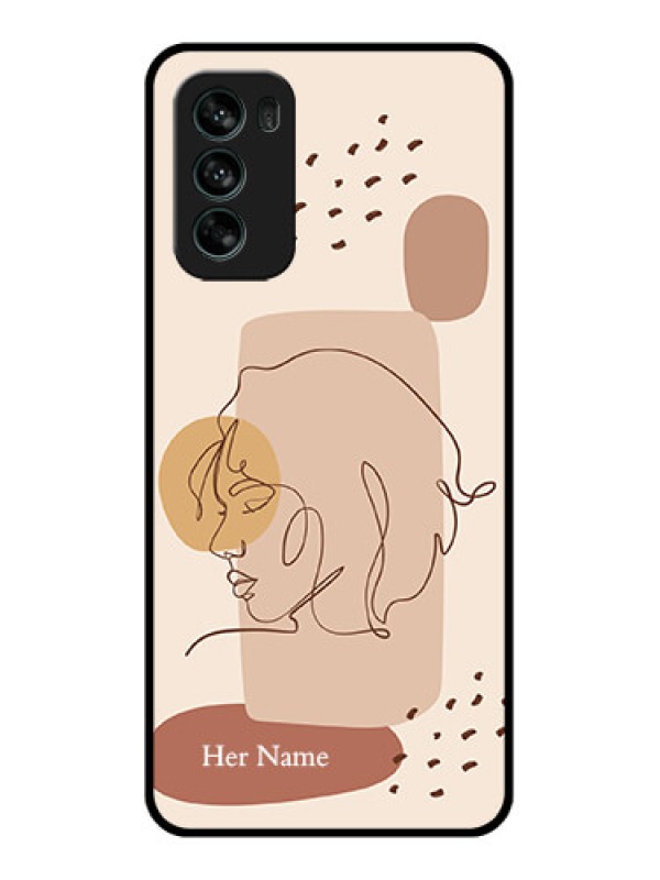 Custom Moto G62 Custom Metal Phone CaseCalm Woman Line Art Design