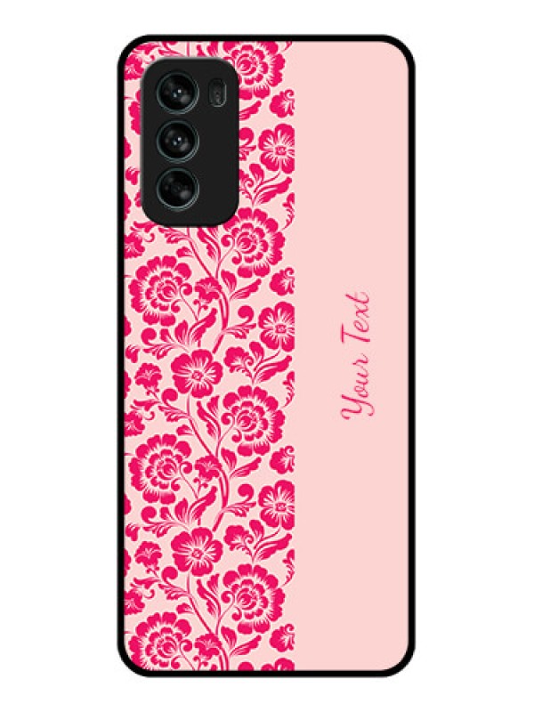 Custom Moto G62 Custom Metal Phone CaseAttractive Floral Pattern Design