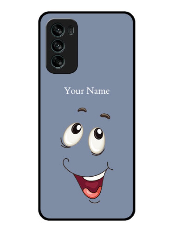 Custom Moto G62 Custom Metal Phone CaseLaughing Cartoon Face Design