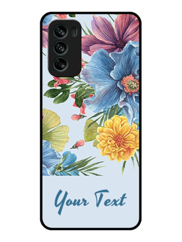 Custom Moto G62 Custom Metal Phone CaseStunning Watercolored Flowers Painting Design