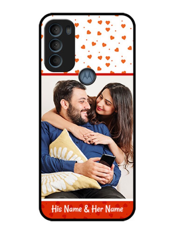 Custom Moto G71 5G Custom Metal Phone CaseOrange Love Symbol Design