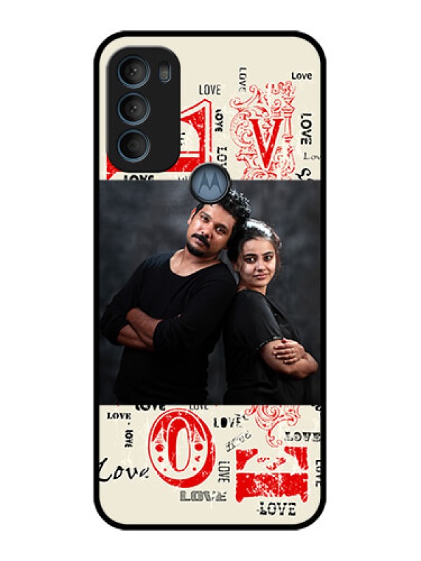 Custom Moto G71 5G Custom Metal Phone CaseTrendy Love Design Case
