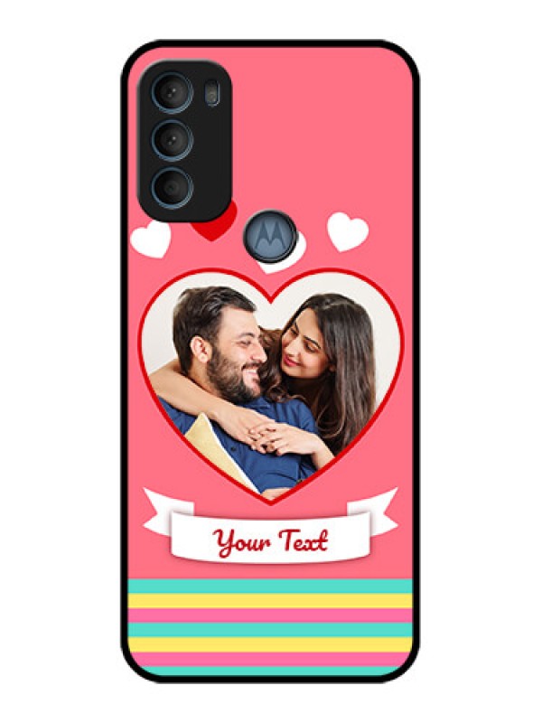 Custom Moto G71 5G Custom Metal Phone CaseLove Shapes Doodle Design