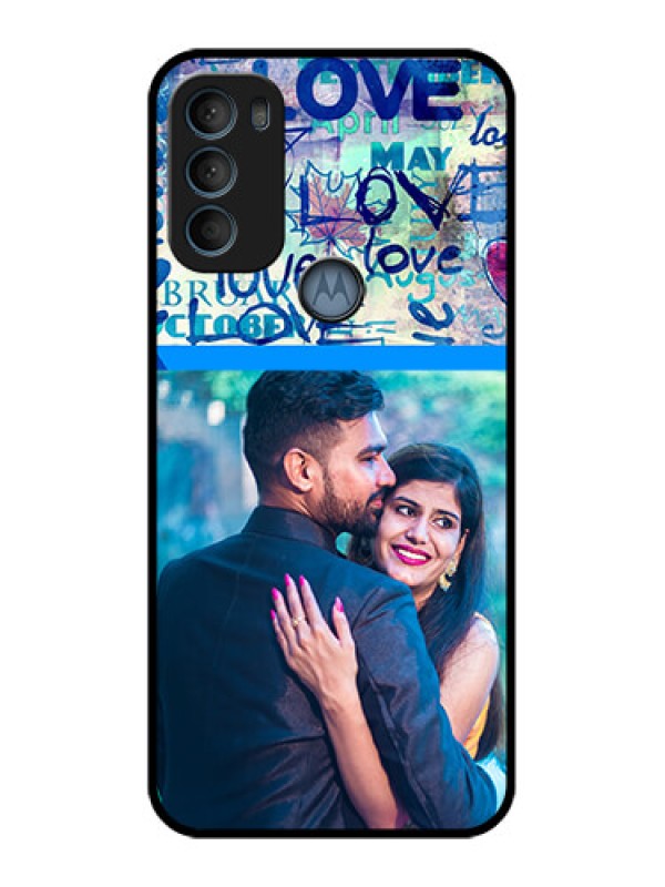 Custom Moto G71 5G Custom Metal Phone CaseColorful Love Design