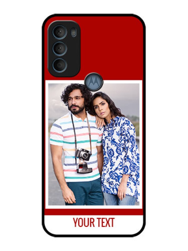 Custom Moto G71 5G Custom Metal Phone CaseRed Color Design