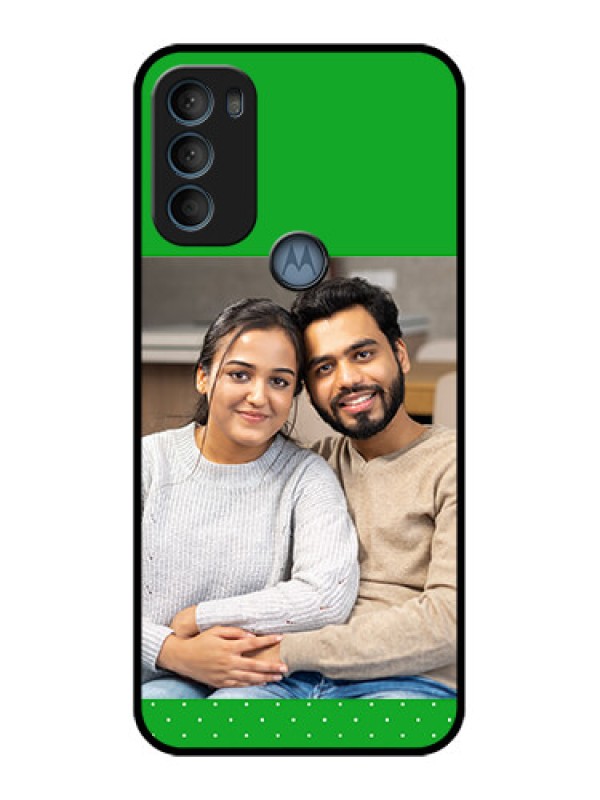 Custom Moto G71 5G Custom Metal Phone CaseGreen Pattern Design
