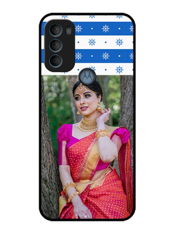 Custom Moto G71 5G Custom Metal Phone CaseSnow Pattern Design