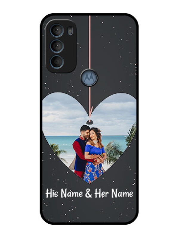 Custom Moto G71 5G Custom Metal Phone CaseHanging Heart Design