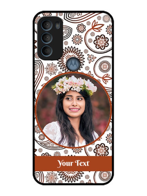 Custom Moto G71 5G Custom Metal Phone CaseAbstract Flower Design