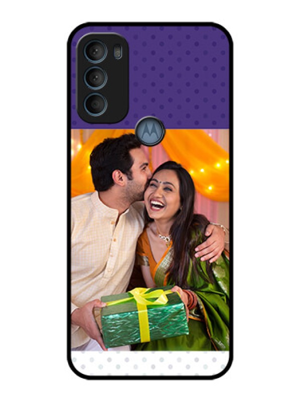 Custom Moto G71 5G Custom Metal Phone CaseViolet Colored Pattern Design