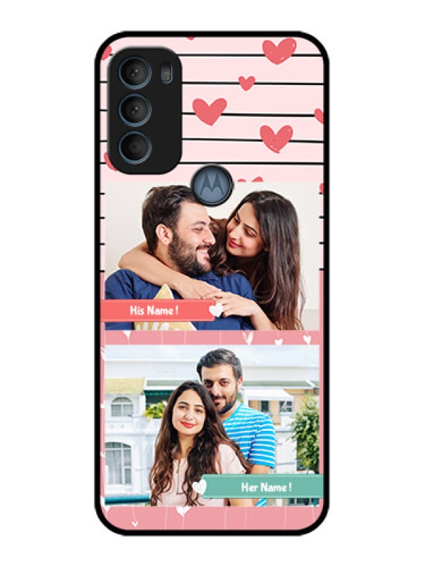 Custom Moto G71 5G Custom Metal Phone CasePhoto With Heart Design