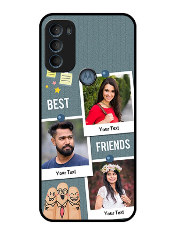 Custom Moto G71 5G Custom Metal Phone CaseSticky Frames And Friendship Design