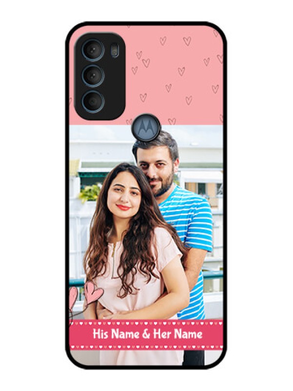 Custom Moto G71 5G Custom Metal Phone CaseLove Design Peach Color