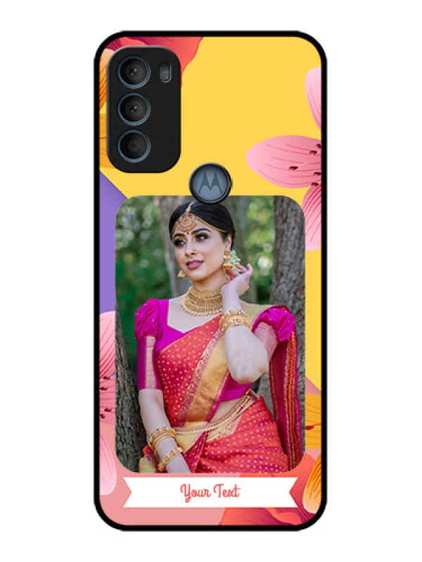 Custom Moto G71 5G Custom Metal Phone Case3 Image With Vintage Floral Design