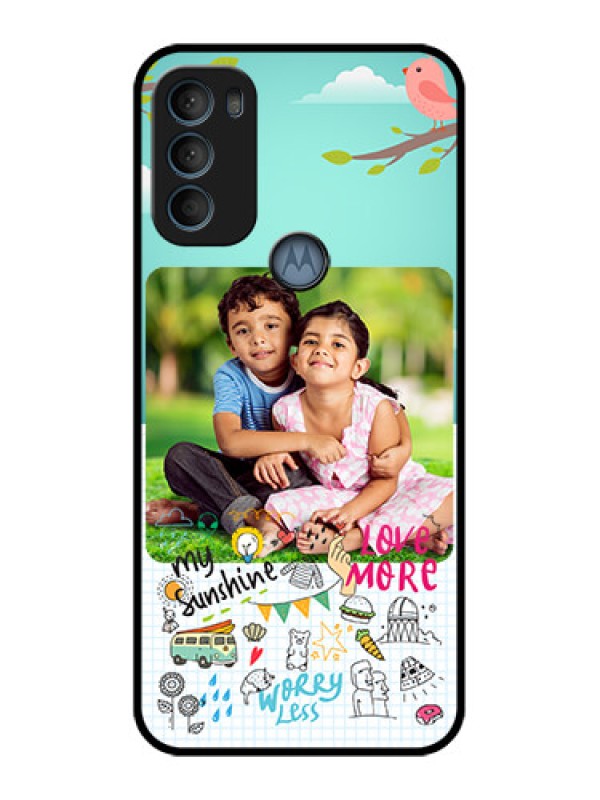 Custom Moto G71 5G Custom Metal Phone CaseDoodle Love Design