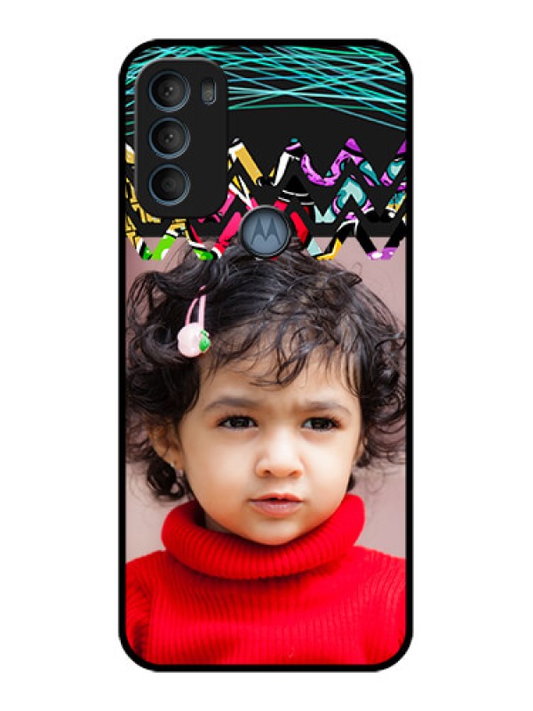 Custom Moto G71 5G Custom Metal Phone CaseNeon Abstract Design