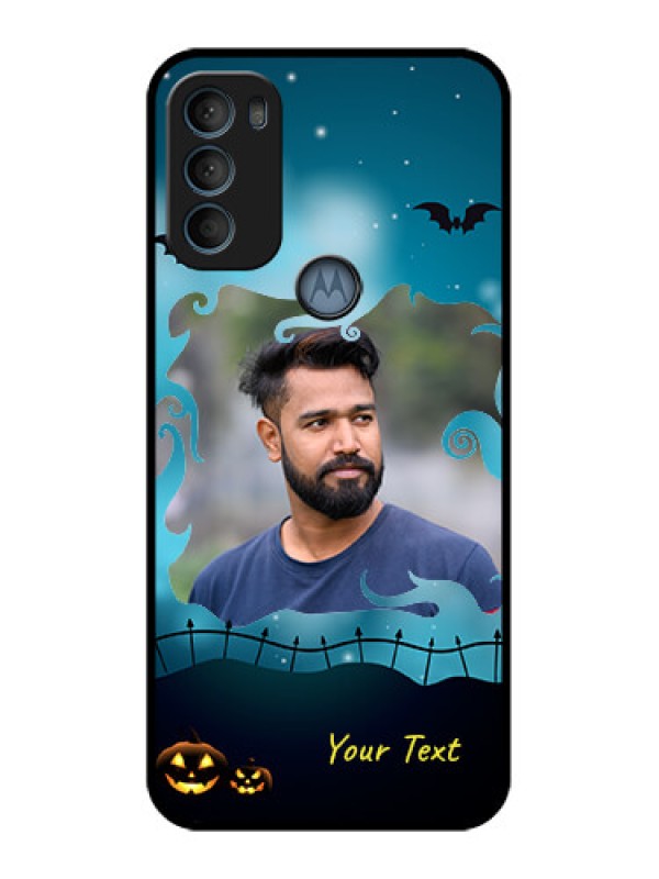Custom Moto G71 5G Custom Metal Phone CaseHalloween Frame Design