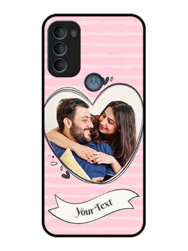 Custom Moto G71 5G Custom Metal Phone CaseVintage Heart Design