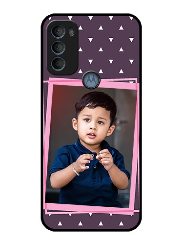 Custom Moto G71 5G Custom Metal Phone CaseTriangle Pattern Dotted Design