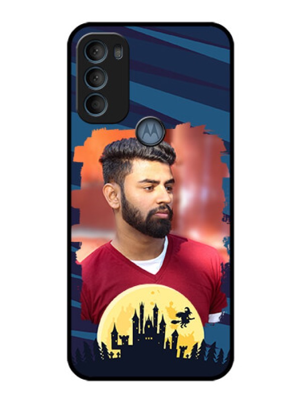 Custom Moto G71 5G Custom Metal Phone CaseHalloween Witch Design