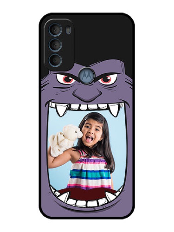Custom Moto G71 5G Custom Metal Phone CaseAngry Monster Design