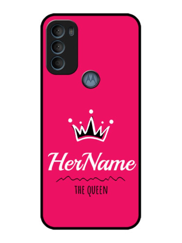 Custom Moto G71 5G Custom Metal Phone CaseQueen With Name Design