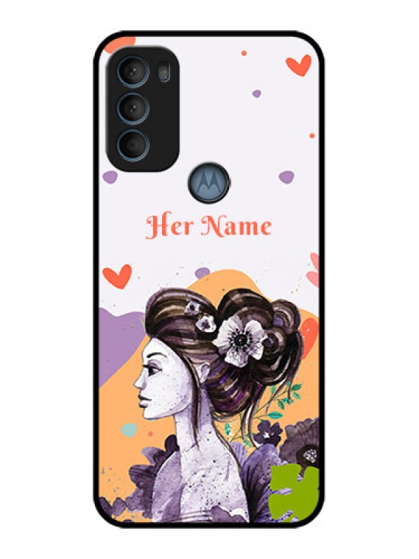 Custom Moto G71 5G Custom Metal Phone CaseWoman And Nature Design