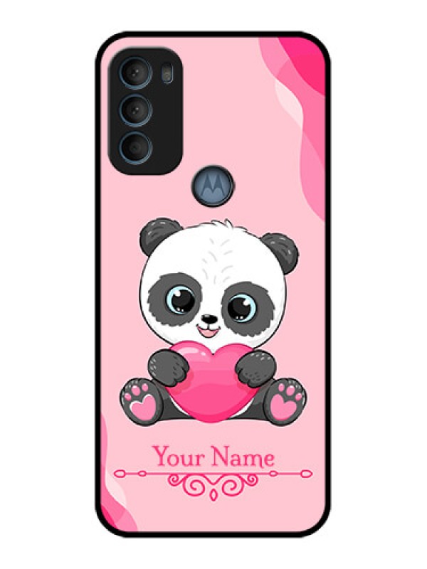 Custom Moto G71 5G Custom Metal Phone CaseCute Panda Design
