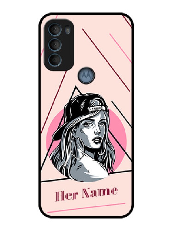 Custom Moto G71 5G Custom Metal Phone CaseRockstar Girl Design