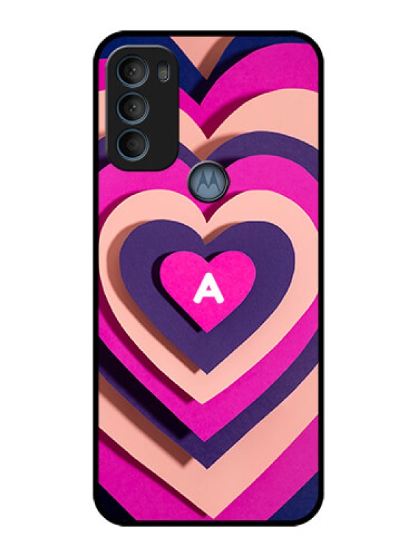 Custom Moto G71 5G Custom Metal Phone CaseCute Heart Pattern Design