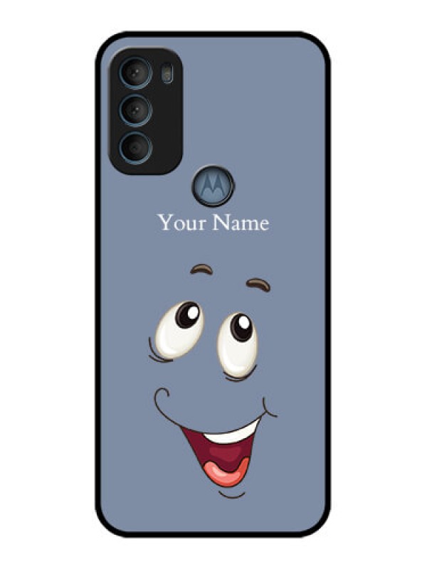 Custom Moto G71 5G Custom Metal Phone CaseLaughing Cartoon Face Design