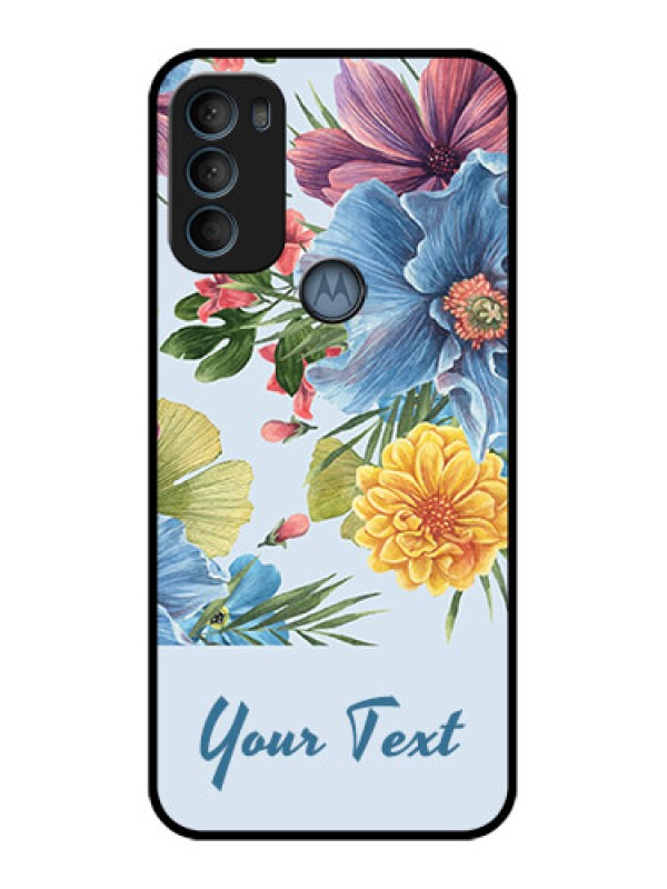 Custom Moto G71 5G Custom Metal Phone CaseStunning Watercolored Flowers Painting Design