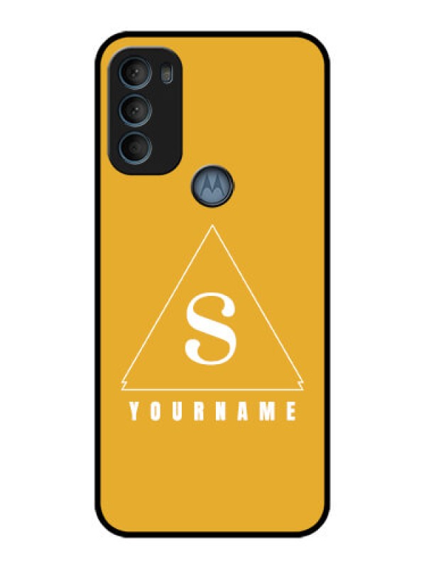 Custom Moto G71 5G Custom Metal Phone CaseSimple Triangle Design