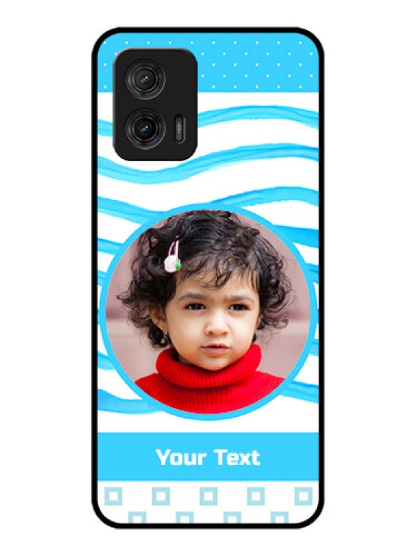 Custom Moto G73 5G Custom Metal Phone CaseSimple Blue Case Design