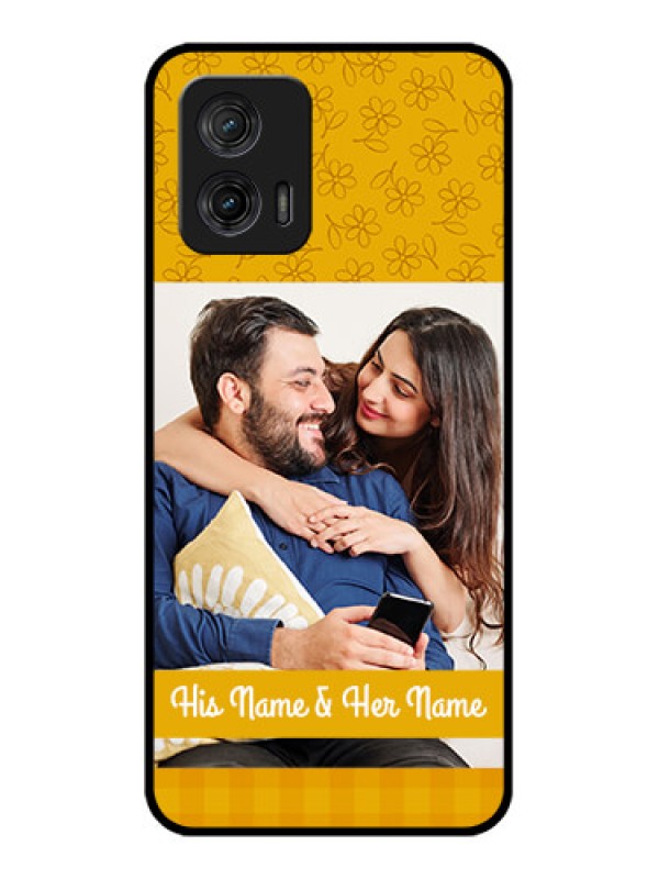 Custom Moto G73 5G Custom Metal Phone CaseYellow Floral Design