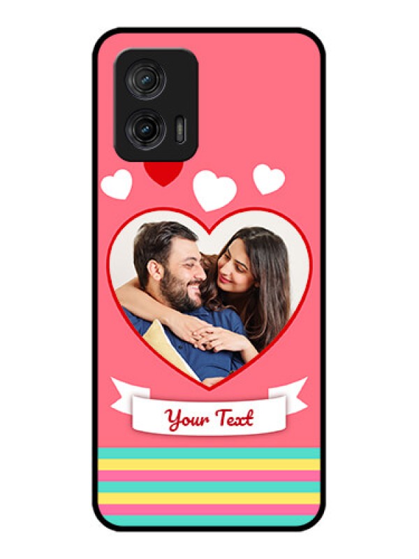 Custom Moto G73 5G Custom Metal Phone CaseLove Shapes Doodle Design