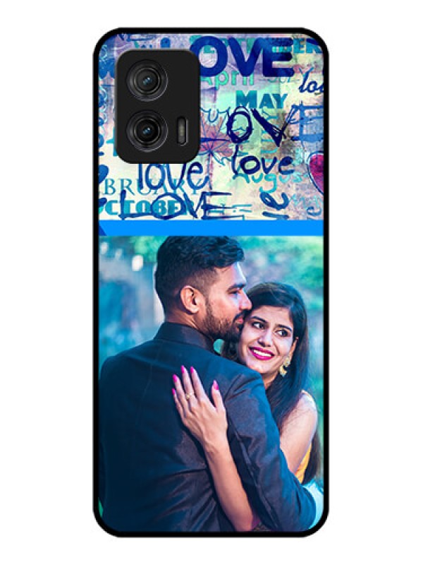 Custom Moto G73 5G Custom Metal Phone CaseColorful Love Design