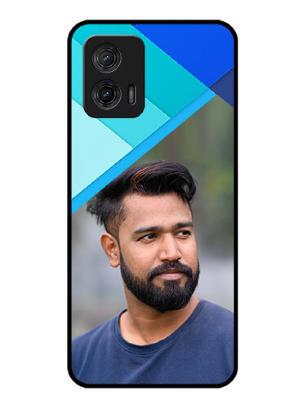 Custom Moto G73 5G Custom Metal Phone CaseBlue Pattern Design