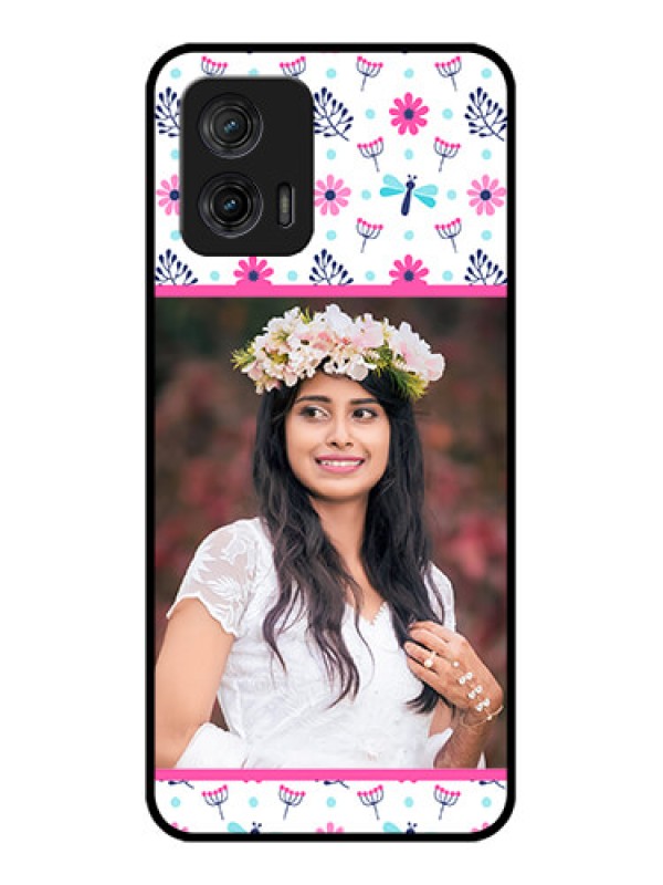 Custom Moto G73 5G Custom Metal Phone CaseColorful Flower Design