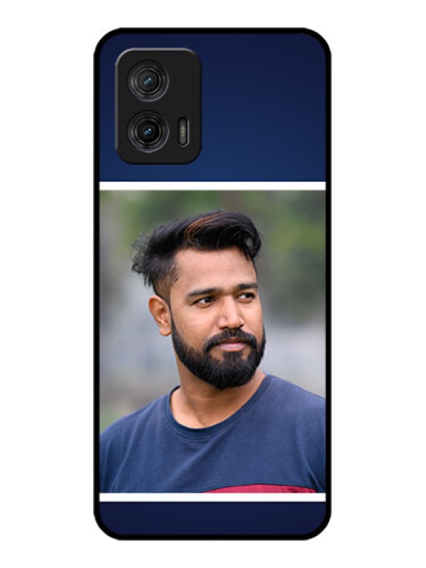 Custom Moto G73 5G Custom Metal Phone CaseSimple Royal Blue Design