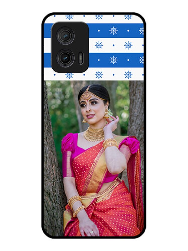 Custom Moto G73 5G Custom Metal Phone CaseSnow Pattern Design