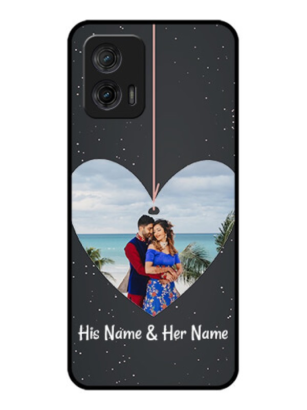 Custom Moto G73 5G Custom Metal Phone CaseHanging Heart Design