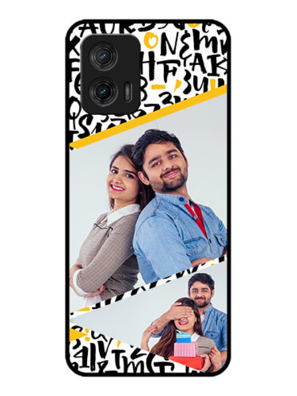 Custom Moto G73 5G Custom Metal Phone CaseLetters Pattern Design